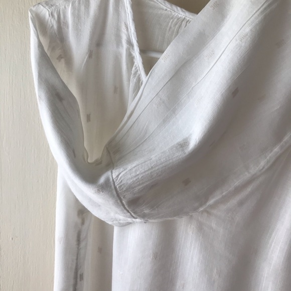 NWOT. Feminine White on White Blouse - Picture 5 of 8